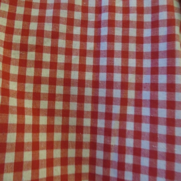 MEBOUTIQUE RED/WHITE CHECK TOP, TIE/FLARE SLEEVE-M - Picture 7 of 8